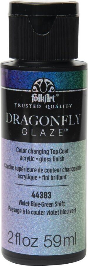 Violet, Blue, Green Shift FolkArt DragonFly Glaze Topcoat 2oz