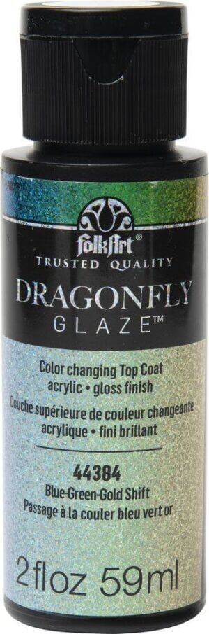 Blue, Green, Gold Shift FolkArt DragonFly Glaze Topcoat 2oz