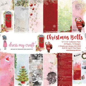 Christmas Bells, 12 Designs/2 Each Single-Sided Paper Pad 12"X12" 24/Pkg