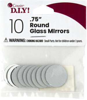 Silver Round Glass Mirrors 0.75" 10/Pkg