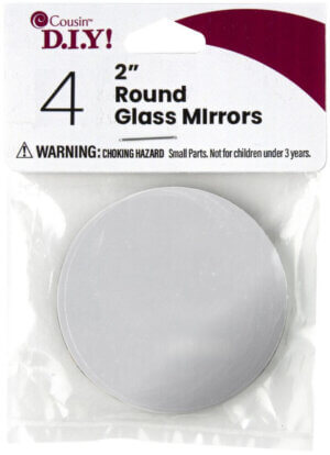 Silver Round Glass Mirrors 2" 4/Pkg