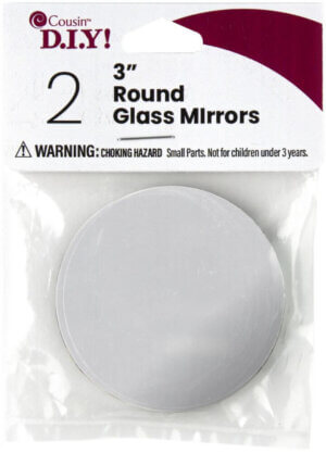 Silver Round Glass Mirrors 3" 2/Pkg