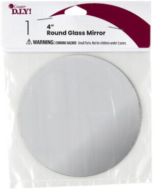 Silver Round Glass Mirror 4"