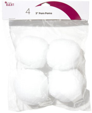 White Pom-Poms 3″ 4/Pkg White Pom-Poms 3" 4/Pkg