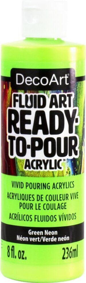 Neon Green DecoArt FluidArt Ready-To-Pour Acrylic Paint 8oz