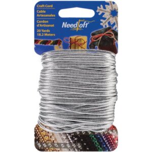 Solid Silver Cottage Mills Novelty Craft Cord 20yd