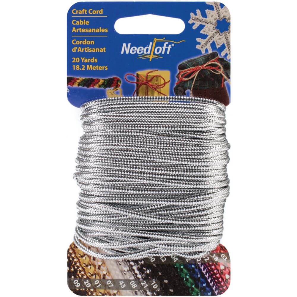Solid Silver Cottage Mills Novelty Craft Cord 20yd Solid Silver Cottage Mills Novelty Craft Cord 20yd