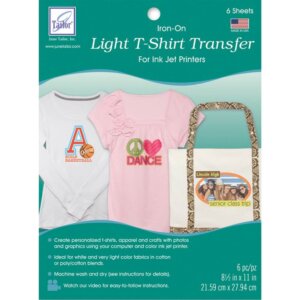 June Tailor Iron-On Ink Jet Transfer Sheets 8.5"X11" 6/Pkg-Light T-Shirt