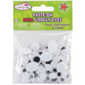 Oval Black-Paste-On Googly Eyes