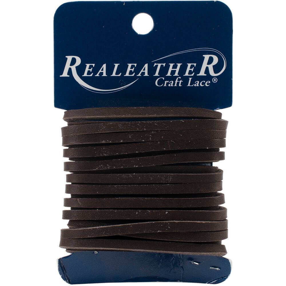 Realeather Crafts Latigo Lace .125″X4yd Carded-Dark Brown Realeather Crafts Latigo Lace .125″X4yd Carded-Dark Brown