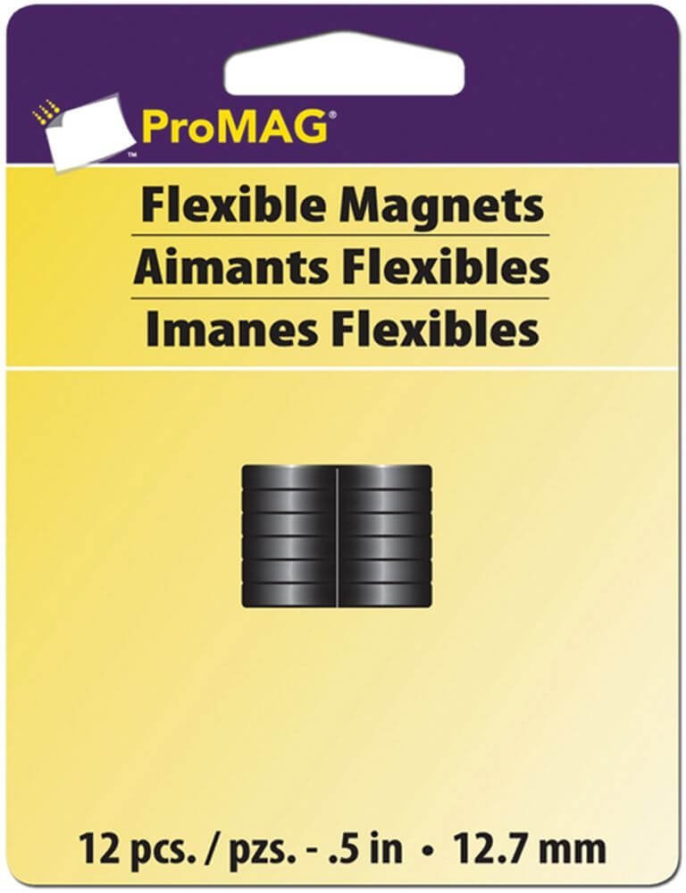 .5″ 12/Pkg ProMag Flexible Round Magnets