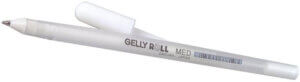 White Gelly Roll Medium Point Pen Open Stock