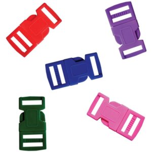 Parachute Cord Bracelet Buckles 15mm 5/Pkg-Assorted Colors