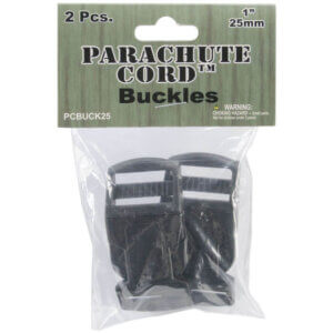 Parachute Cord Bracelet Buckles 25mm 2/Pkg-Black
