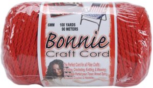 Bonnie Macrame Craft Cord 6mmX100yd-Red