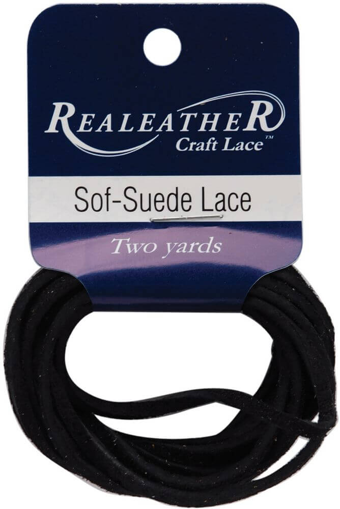 Realeather Crafts Sof-Suede Lace .094″X2yd Packaged-Gothic Black Realeather Crafts Sof-Suede Lace .094"X2yd Packaged-Gothic Black - Image 3