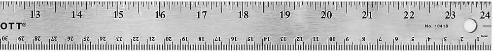 Stainless Steel Ruler W/Non-Slip Cork Back 24″-Silver