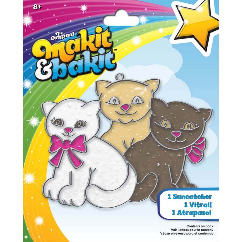 Colorbok Makit & Bakit Glittering Suncatcher Kit – Kittens