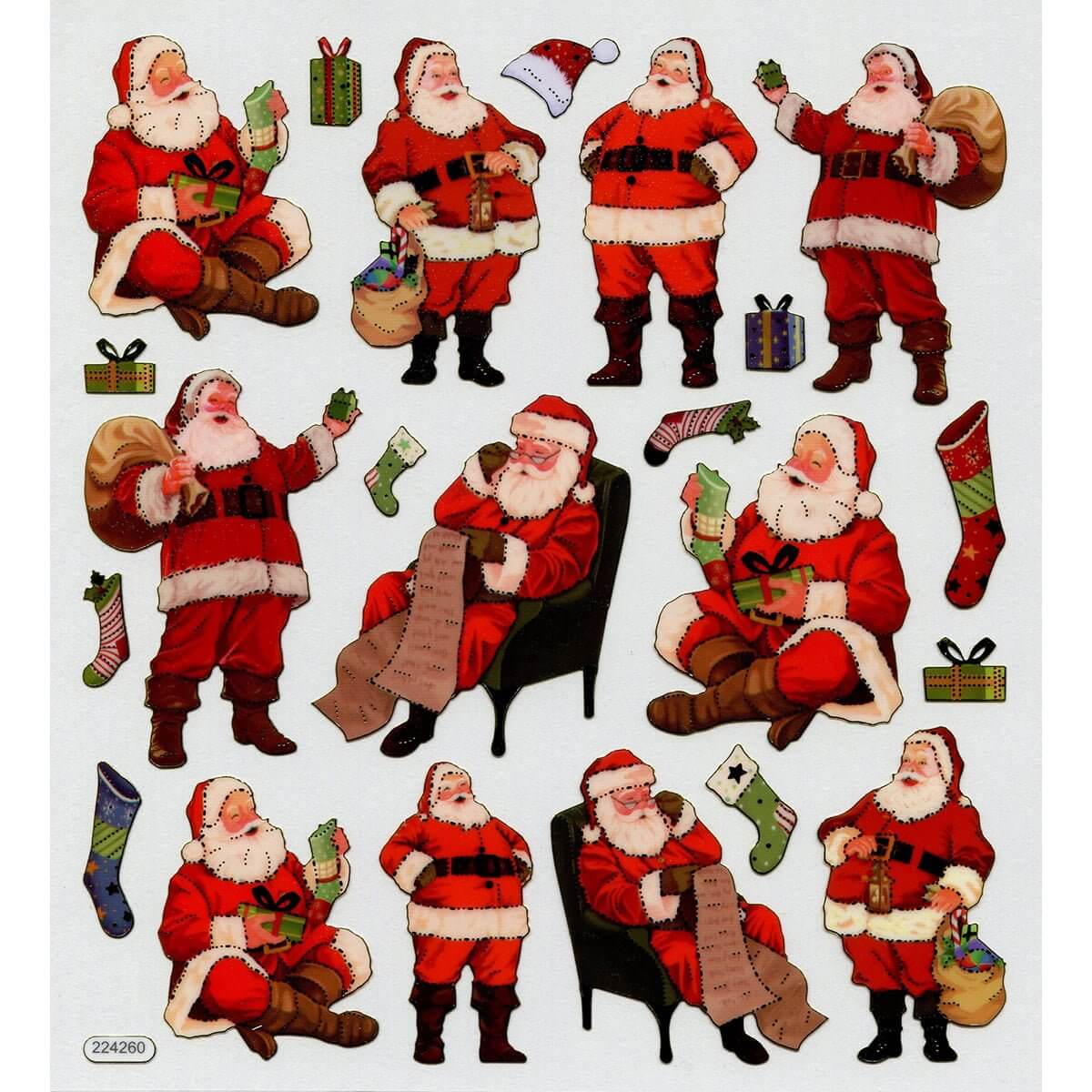 Traditional Santa Sticker King Stickers