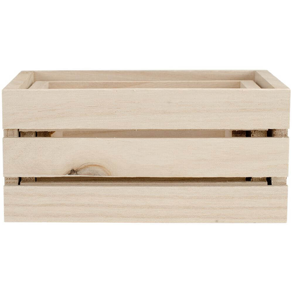 Wood Crate Caddy Set