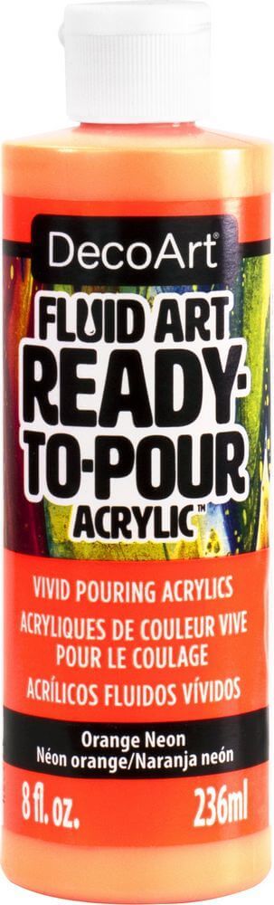 Neon Orange DecoArt FluidArt Ready-To-Pour Acrylic Paint 8oz