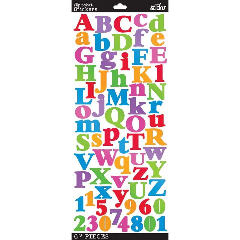 Multi Color Mylar Sticko Alphabet Stickers Multi Color Mylar Sticko Alphabet Stickers