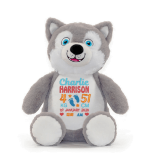 Husky - Cubbies Stuffed Animal Embroidery Blank
