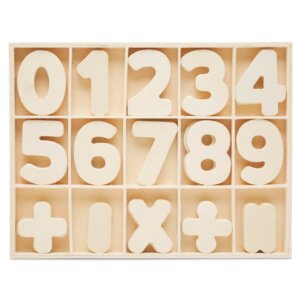 Numbers Unfinished Wood Sorting Tray