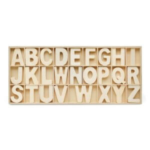 Letters Unfinished Wood Sorting Tray
