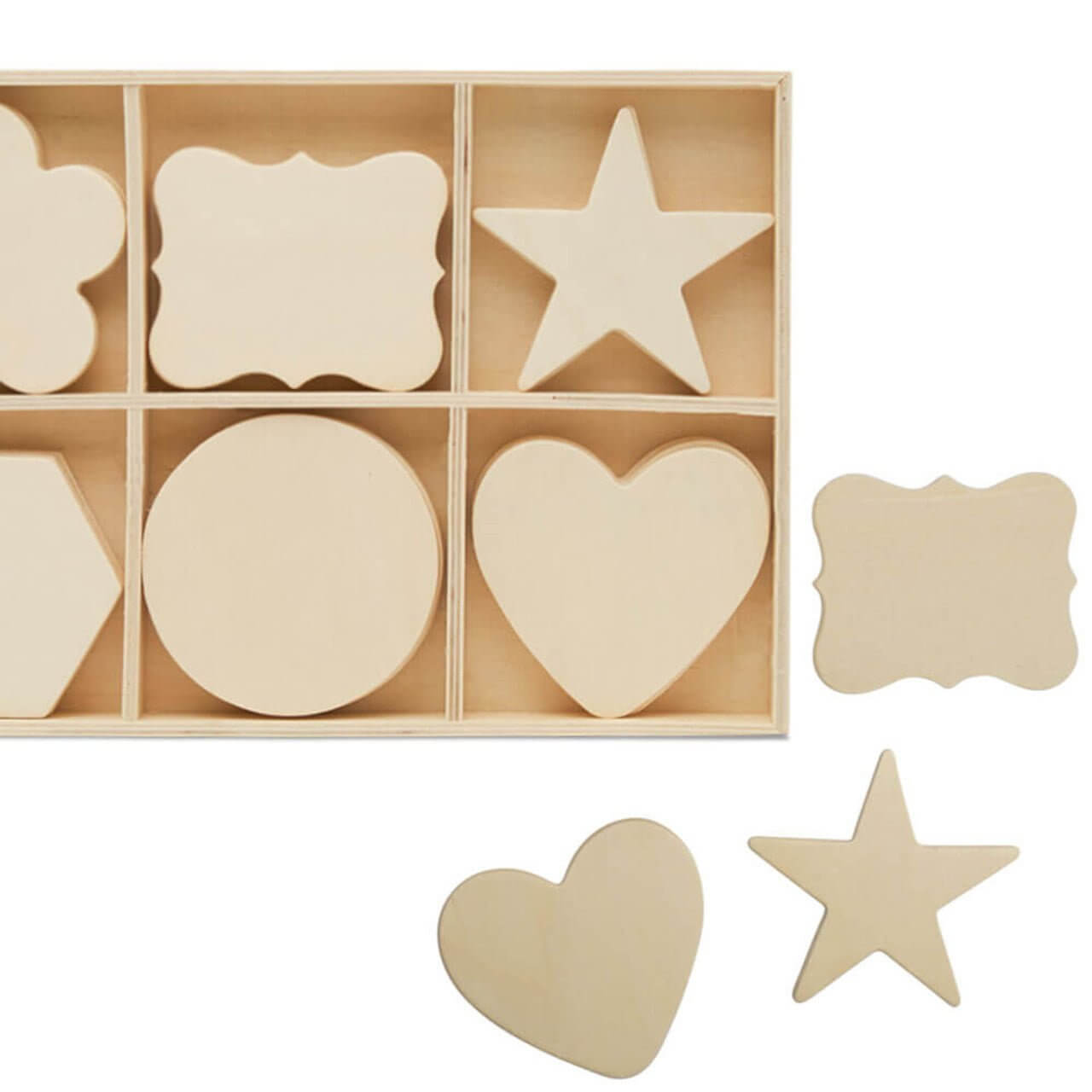 Shapes Unfinished Wood Sorting Tray