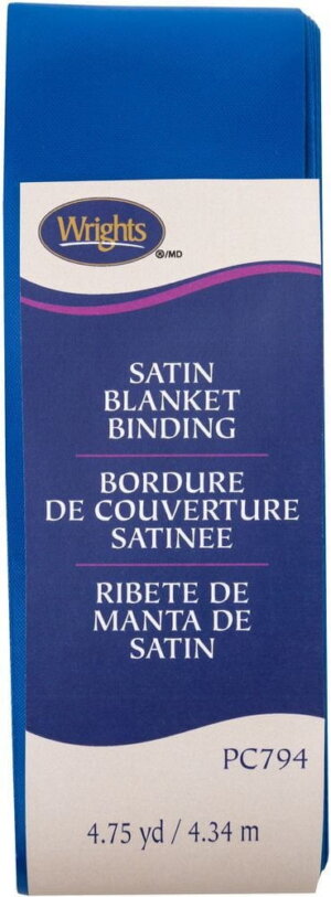 Wrights Single Fold Satin Blanket Binding 2"X4.75yd-Snorkel Blue