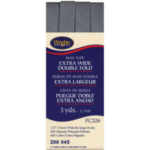 Wrights Double Fold Bias Tape .5″X3yd-Light Gray Wrights Double Fold Bias Tape .5"X3yd-Light Gray