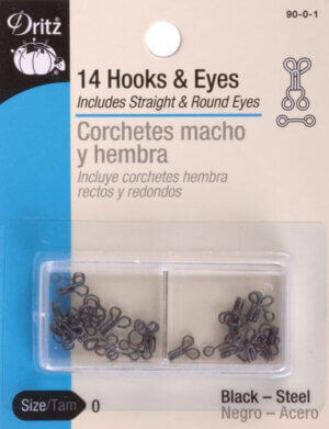 Dritz Hooks & Eyes Size 0 14/Pkg-Black