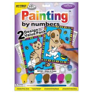 My First Paint By Number Kit 8.75"X11.375" 2/Pkg-Kitten & Puppy