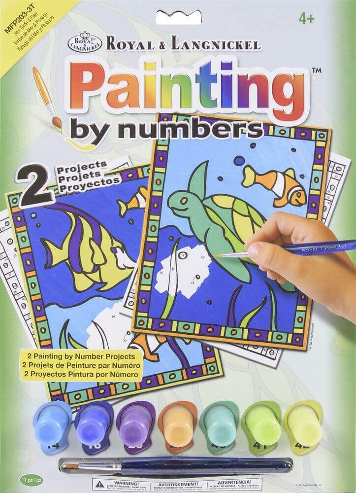 My First Paint By Number Kit 8.75″X11.375″ 2/Pkg-Sea Turtle & Fish My First Paint By Number Kit 8.75"X11.375" 2/Pkg-Sea Turtle & Fish