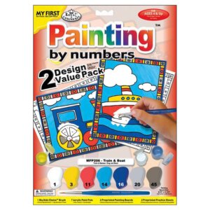My First Paint By Number Kit 8.75"X11.375" 2/Pkg-Train & Boat