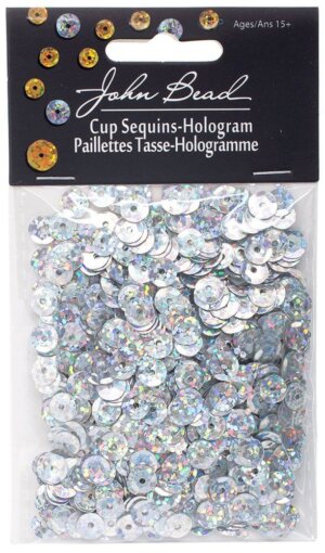 Round Sequins 6mm 1,600/Pkg-Silver