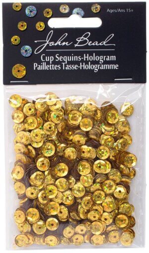 Round Sequins 6mm 1,600/Pkg-Gold