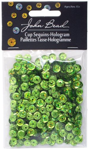 Lime Green 6mm Round Sequins 1,600/Pkg