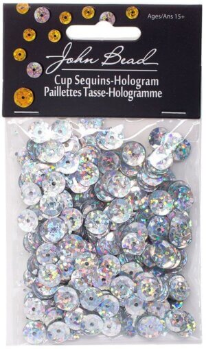 Silver 8mm Round Sequins 850/Pkg