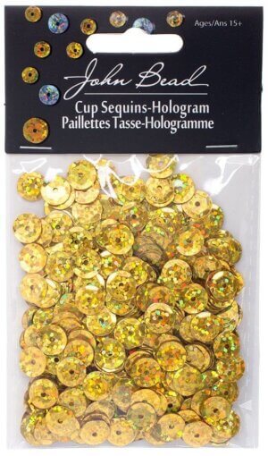 Gold 8mm Round Sequins 850/Pkg