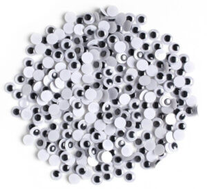 7mm 286/Pkg-Black Paste-On Wiggle Googly Eyes