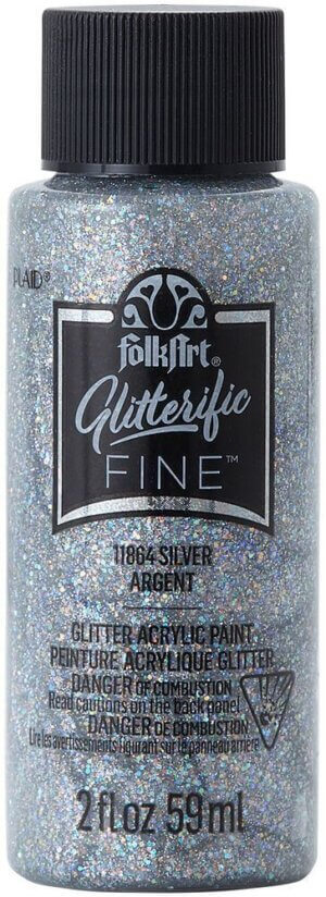 Silver - FolkArt Glitterific Fine Glitter Paint 2oz
