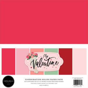 Carta Bella Double-Sided Solid Cardstock 12"X12" 6/Pkg-My Valentine, 6 Colors