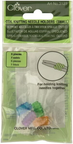 Clover Small Coil Knitting Needle Holders-5/Pkg