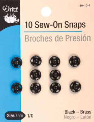 Dritz Sew-On Snaps 10/Pkg-Size 1/0