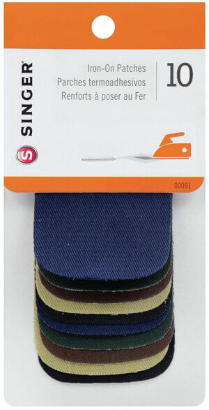 Singer Iron-On Patches 2"X3" 10/Pkg-Dark Assortment