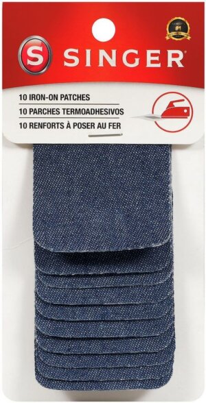 Singer Iron-On Patches 2"X3" 10pcs-Denim