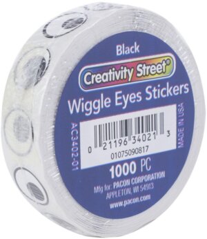 Wiggle Eyes Stickers .5" 1,000/Pkg-Black
