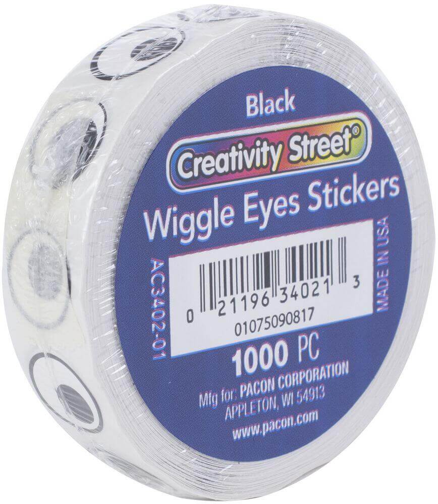 Wiggle Eyes Stickers .5″ 1,000/Pkg-Black Wiggle Eyes Stickers .5" 1,000/Pkg-Black